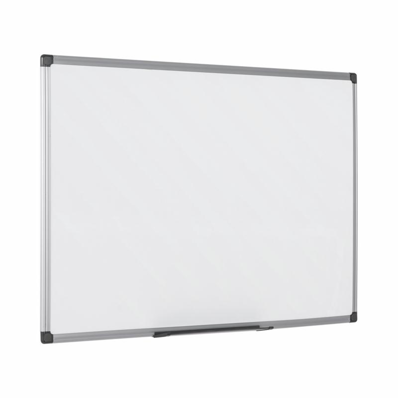 Bi-Office Maya Magnetic Melamine Whiteboard Grey Plastic Frame 900x600mm