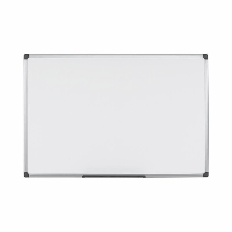Magnetic Bi-Office Maya Magnetic Melamine Whiteboard Grey Plastic Frame 2400x1200mm