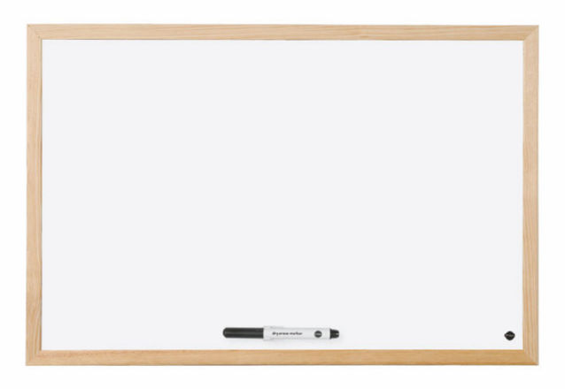 Non-Magnetic Bi-Office Non Magnetic Melamine Whiteboard Pine Wood Frame 400x300mm