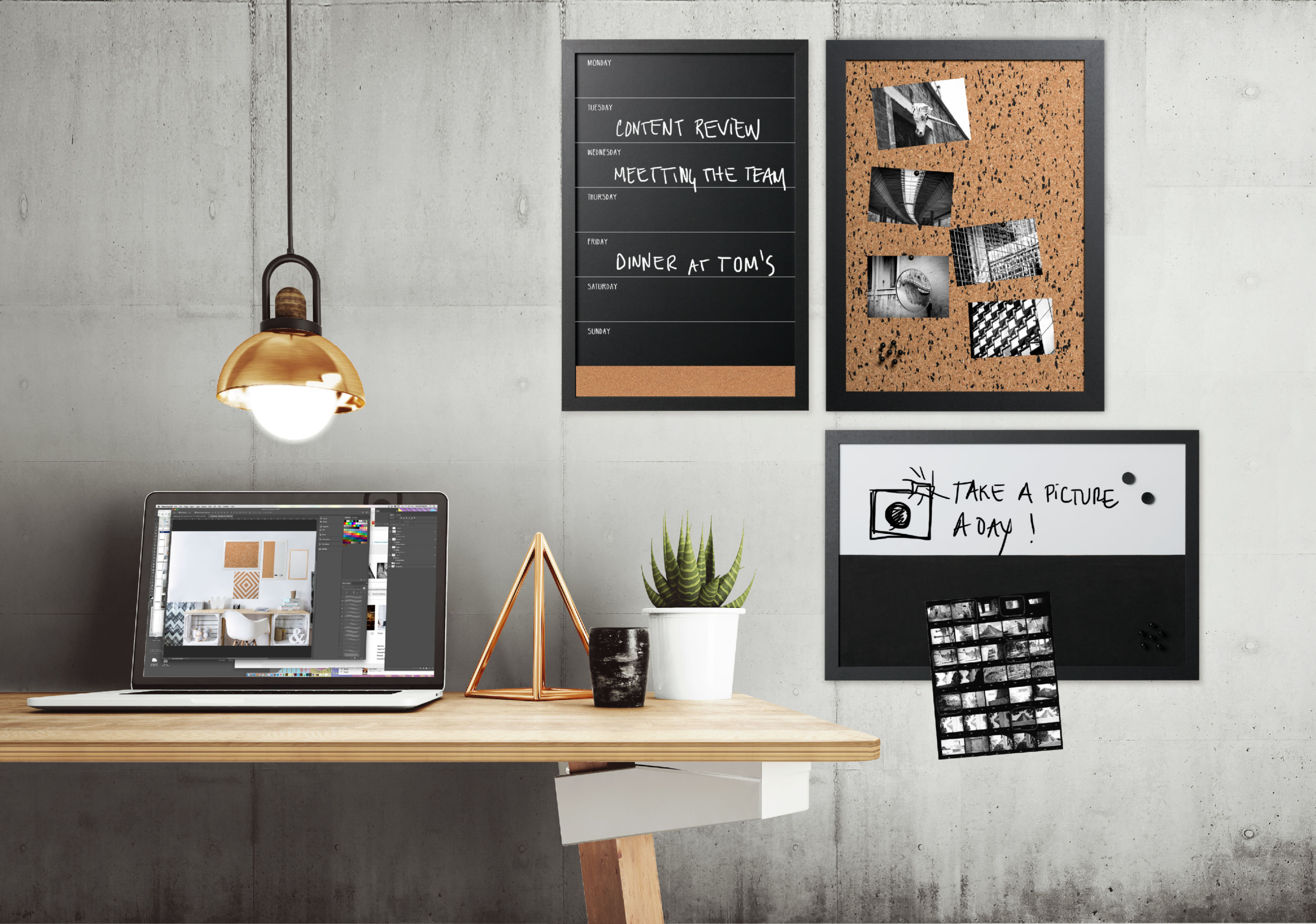 Bi-Office Black and White Message Personal Boards (Pack 3)