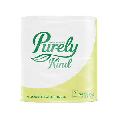 Toilet Tissue & Dispensers Purely Kind Toilet Roll 2 Ply Extra Long Plastic Free Packaging FSC (Pack 4) PK1123