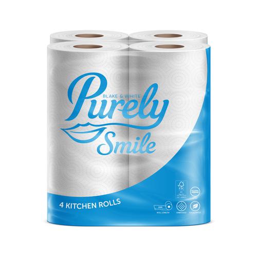 Purely Smile Kitchen Roll 2ply 10m White Pack 4 PS1501