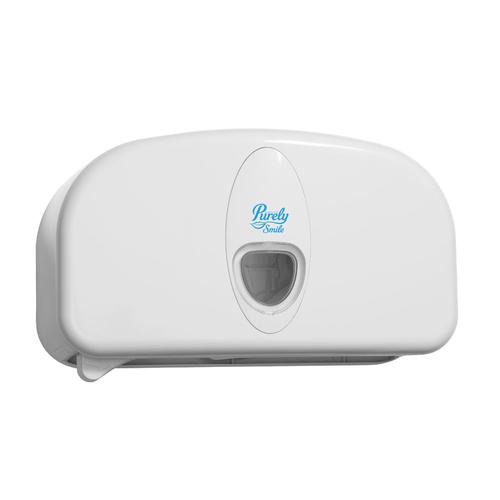 ValueX+Micro+Twin+Toilet+Roll+Dispenser+White+PS1706
