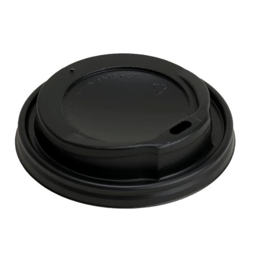 Purely Smile 80mm (8oz) Black Plastic Sip Lids Case of 1000 Purely Smile 80mm (8oz) Black Plastic Sip Lids Case of 1000