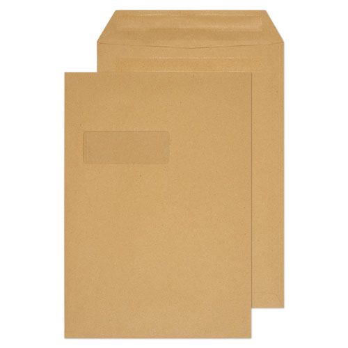 ValueX C4 Envelopes Pocket Self Seal Window Manilla 90gsm (Pack 250) - 12878
