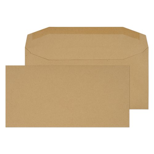 ValueX Wallet Envelope DL Gummed Plain 80gsm Manilla (Pack 1000) - 13780