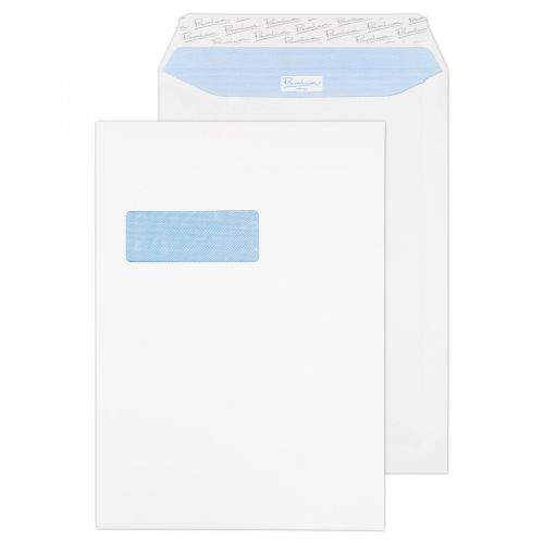 C4 Blake Premium Office Pocket Envelope C4 Peel and Seal Window 120gsm Ultra White Wove (Pack 250)