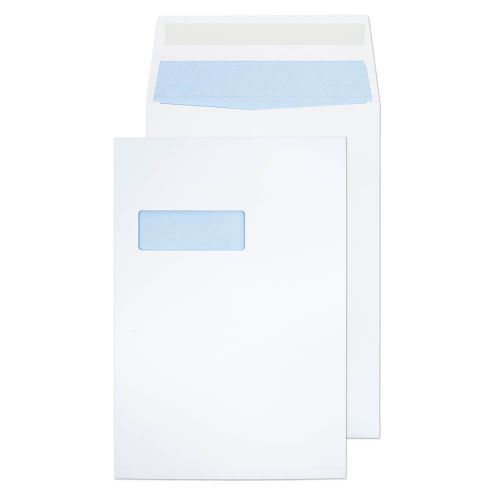 C4 ValueX Pocket Gusset Envelope C4 Peel and Seal Window 25mm Gusset 140gsm White (Pack 125)
