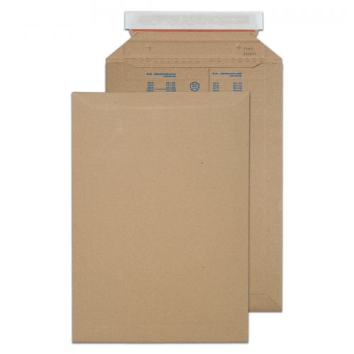 Board Backed Envelopes Blake Purely Packaging Corrugated Pocket Envelope 353x250mm Peel and Seal 300gsm Kraft (Pack 100)