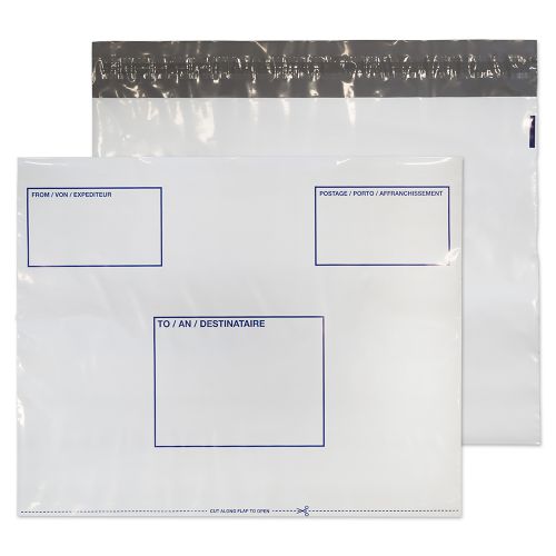 Blake Purely Packaging Polypost Polythene Pocket Envelope Peel and Seal C3+ 330x430mm White (Pack 100) - PE74/​W/​100