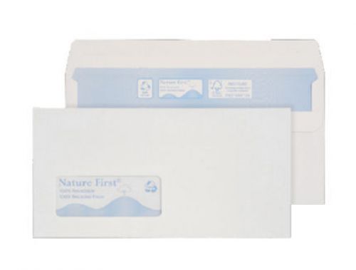 DL Blake Purely Environmental Wallet Envelope DL Self Seal Window 90gsm White (Pack 1000)