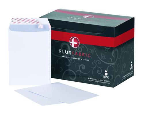 Plus+Fabric+Pocket+Envelope+C5+Peel+and+Seal+Plain+Easy+Open+Power-Tac+120gsm+White+%28Pack+500%29+-+B26139