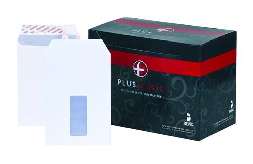 Plus+Fabric+Pocket+Envelope+C5+Peel+and+Seal+Window+Easy+Open+Power-Tac+120gsm+White+%28Pack+500%29+-+E24970