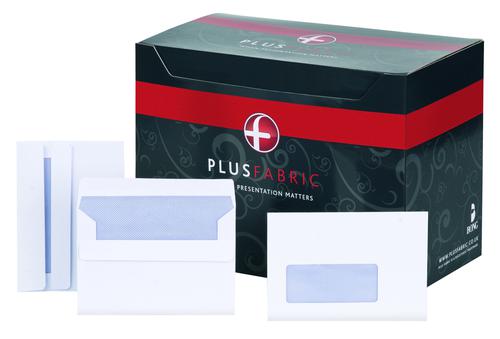 C6 Plus Fabric Wallet Envelope C6 Self Seal Window 120gsm White (Pack 500)