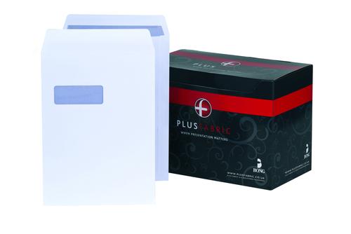 Plus+Fabric+Pocket+Envelope+C4+Self+Seal+Window+120gsm+White+%28Pack+250%29+-+H27070