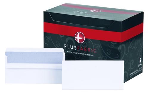 Plus+Fabric+Wallet+Envelopes+Easy-Open+Peel+%26+Seal+DL+White+120gsm+%28Pack+250%29+M23270