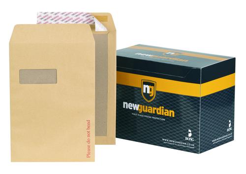 Board Backed Envelopes New Guardian Board Backed Envelope C4 Peel and Seal Window Power-Tac 130gsm Manilla (Pack 125)