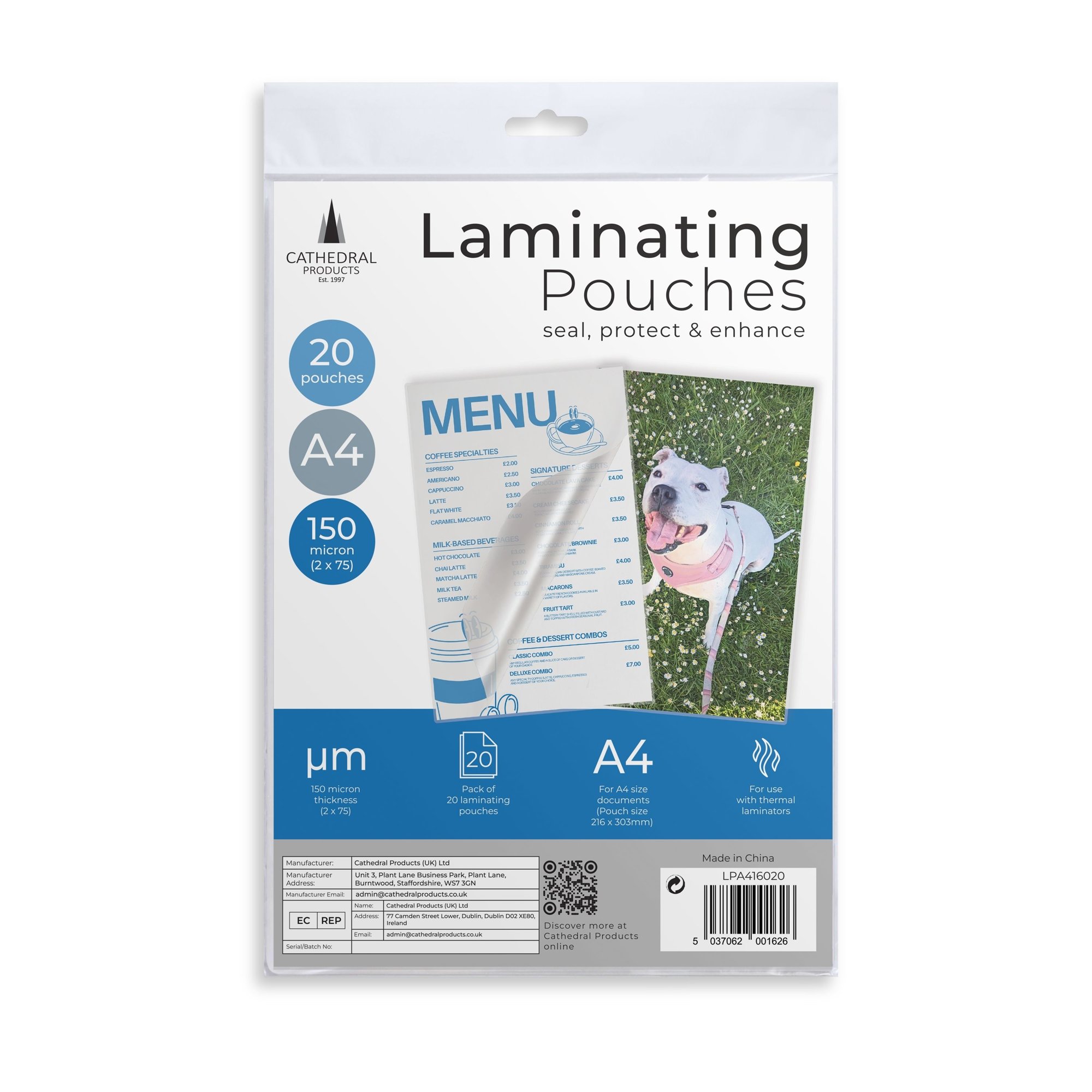 LAMINATING POUCH A4 150 MICRON - 20PK