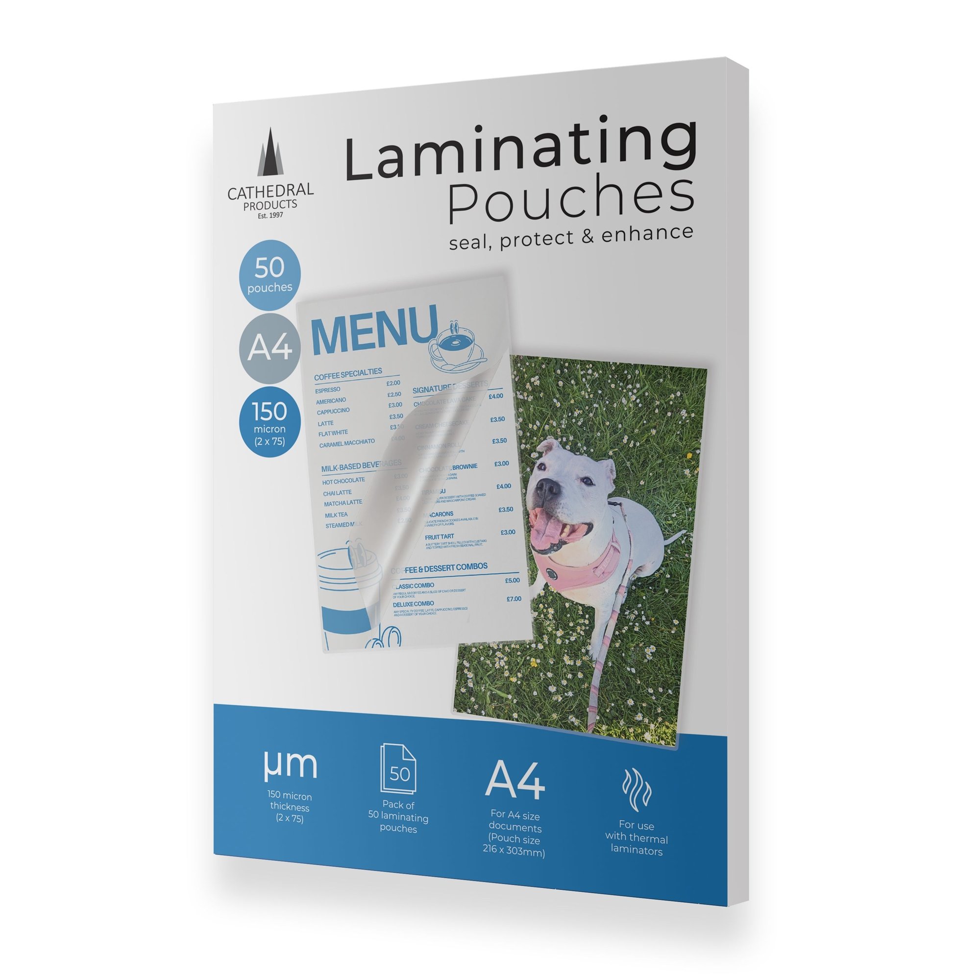 LAMINATING POUCH A4 150 MICRON - 50PK