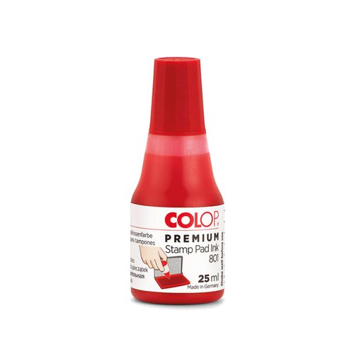 Stamp Pads & Ink Colop 801 (25ml) High Quality Water Based Stamp Pad Ink Red
