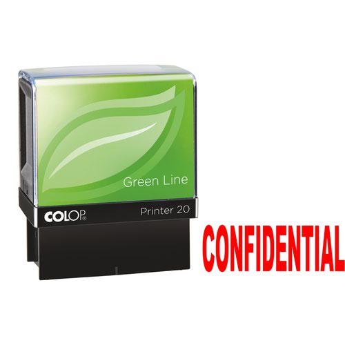 Colop Green Line P20 Self Inking Word Stamp CONFIDENTIAL 35x12mm Red Ink