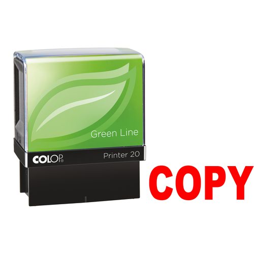 Colop Green Line P20 Self Inking Word Stamp COPY 35x12mm Red Ink