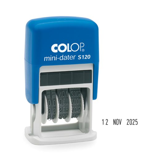 Colop+S120+Self+Inking+Mini+Date+Stamp+Black+Ink+-+104732
