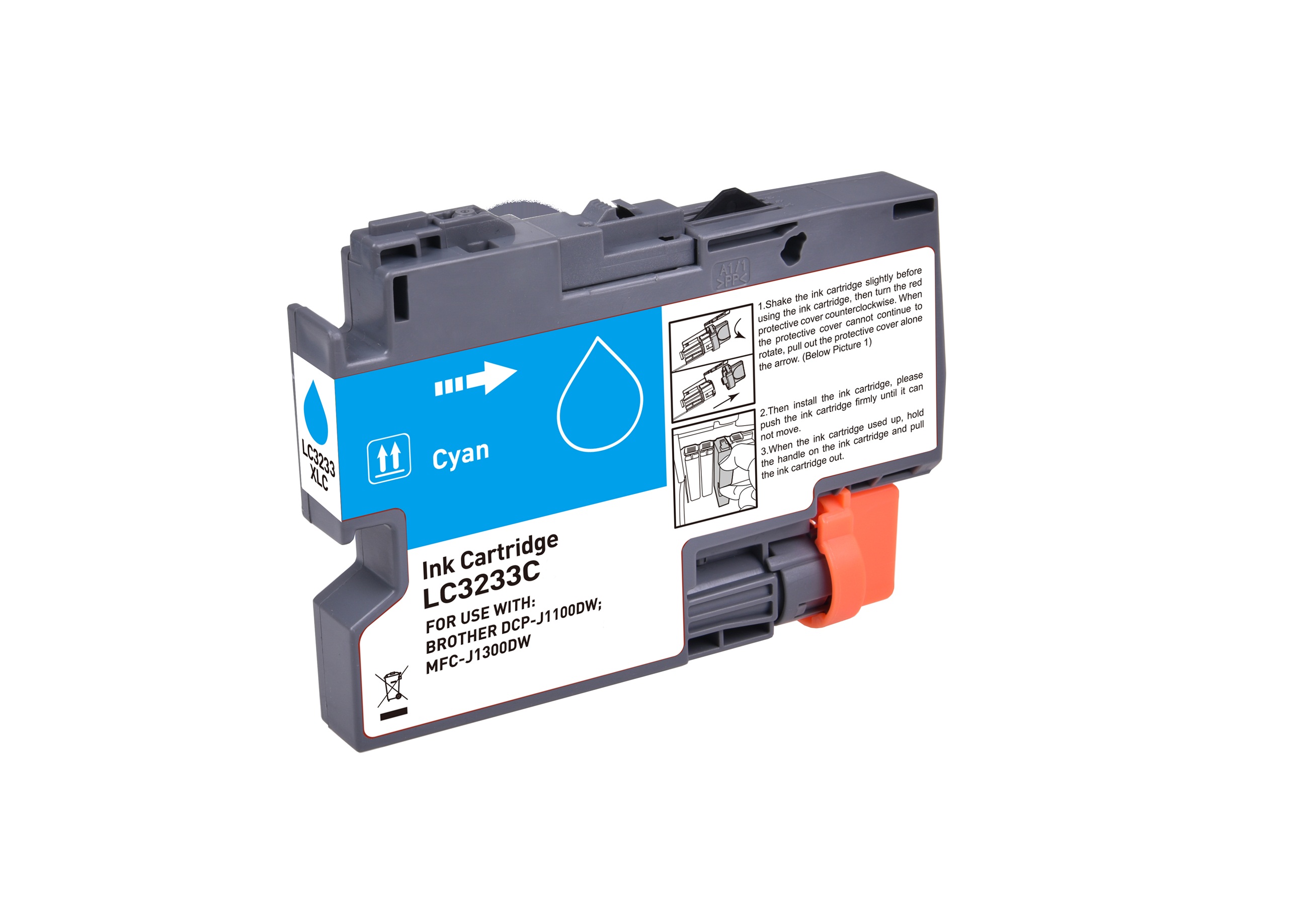 Brother Compat Inkjet LC3233C Cyan 1.5k Yield