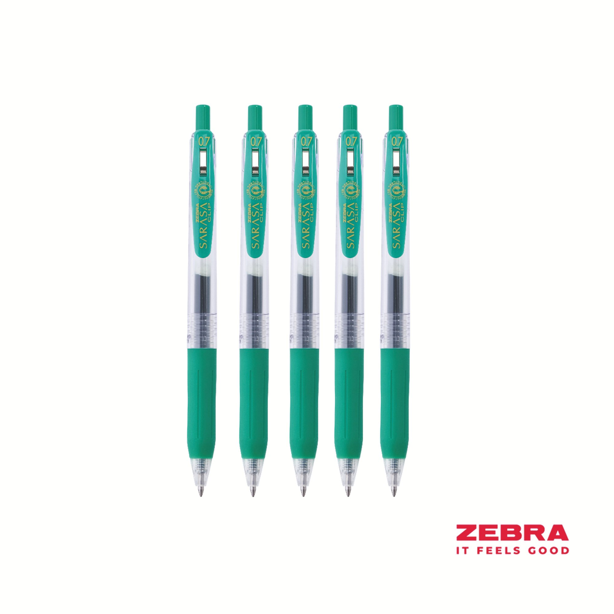 ECO SARASA GEL RETR RBALL 0.7MM GN BX12