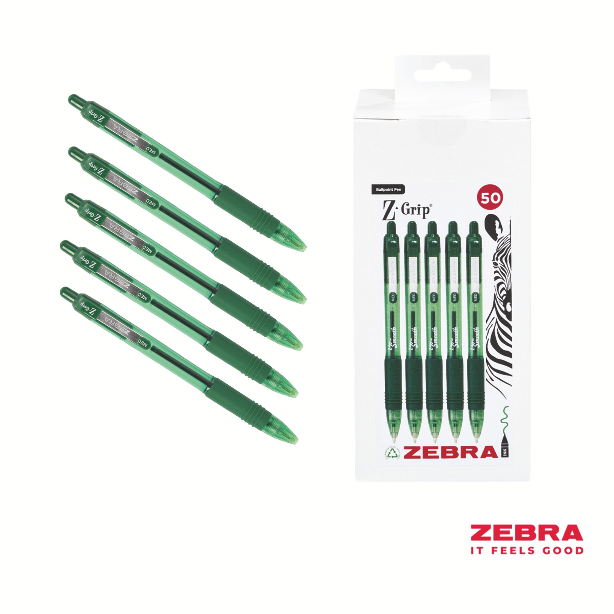 Z-GRIP SMOOTH RETR BPNT PEN GREEN BOX50