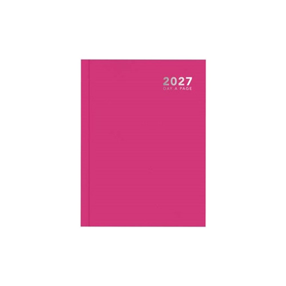 A5 2027 DAY A PAGE DIARY BRIGHT PINK CAS