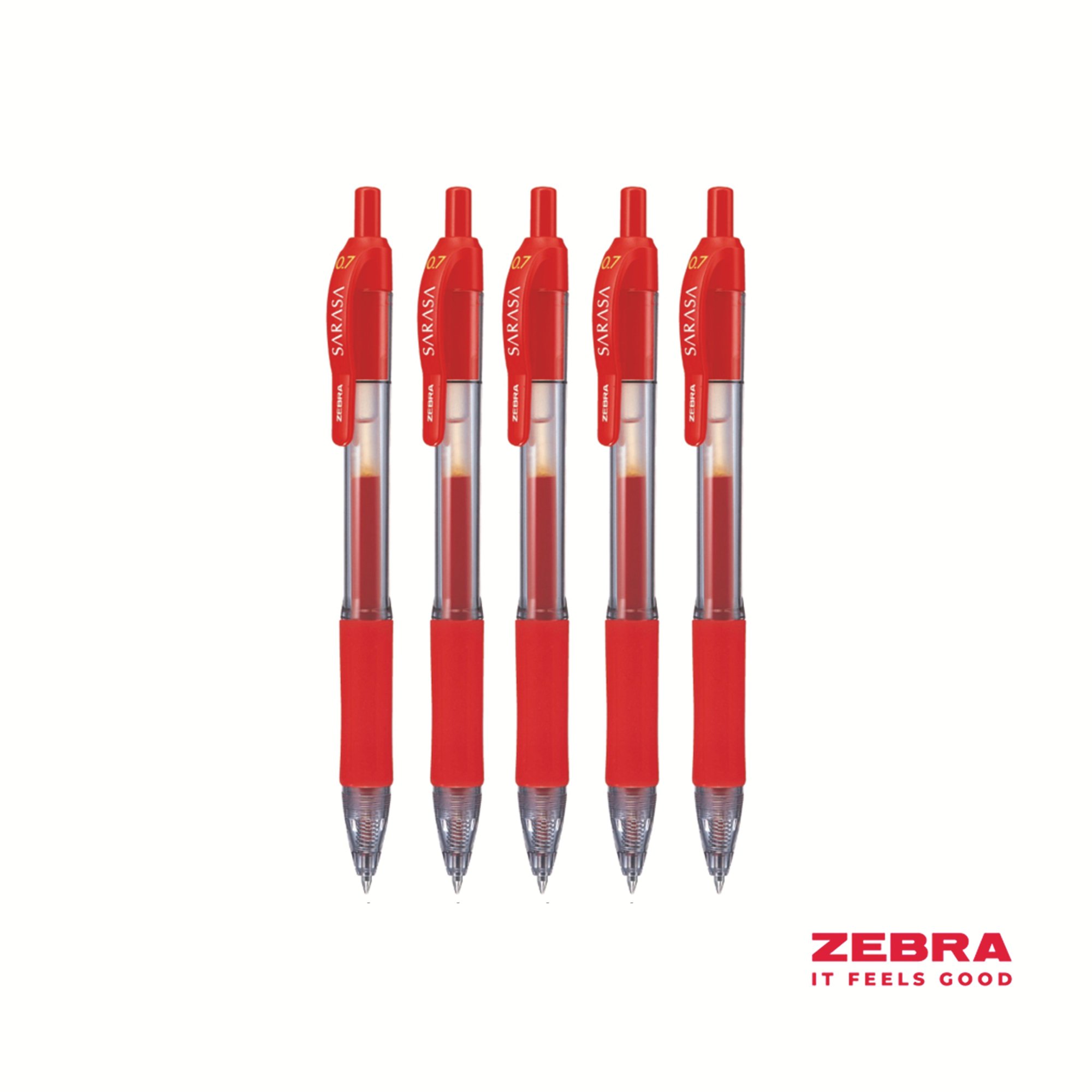 SARASA GEL RETR RBALL 0.7MM PEN RED BX12