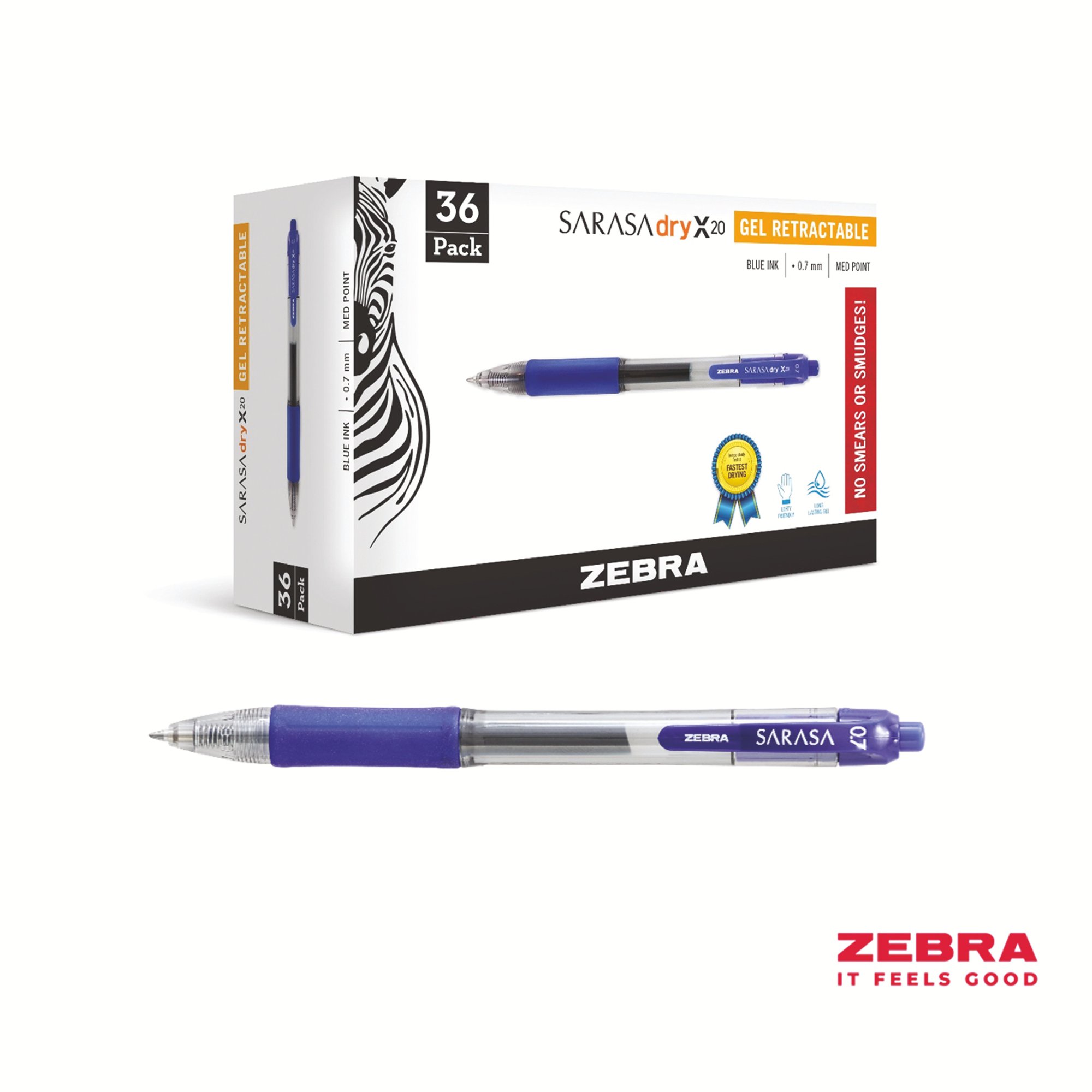 SARASA GEL RETR RBALL 0.7MM PEN BU PK36