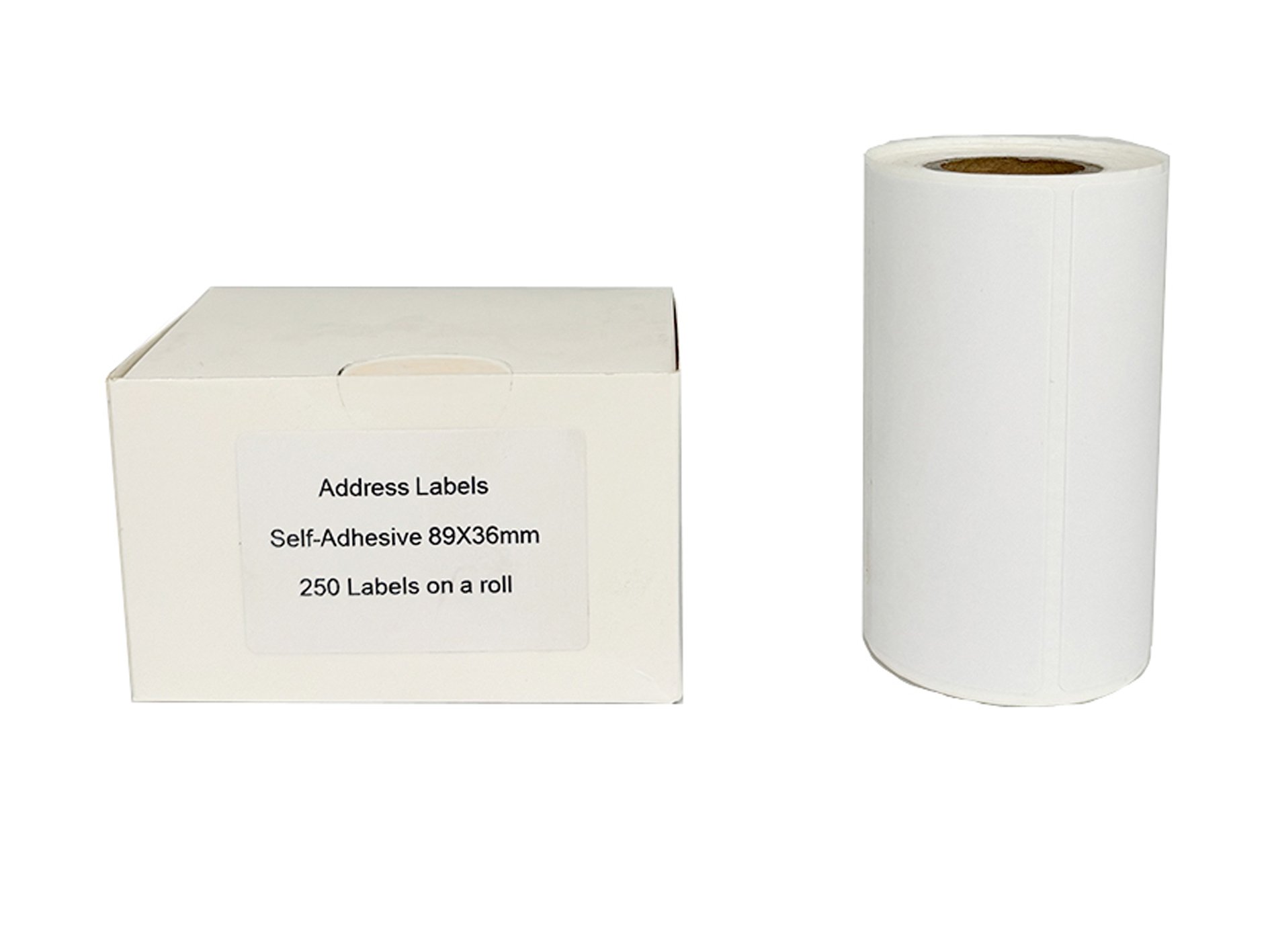 COMP ADD LABEL ROLL SELF ADH 89X36MM WH