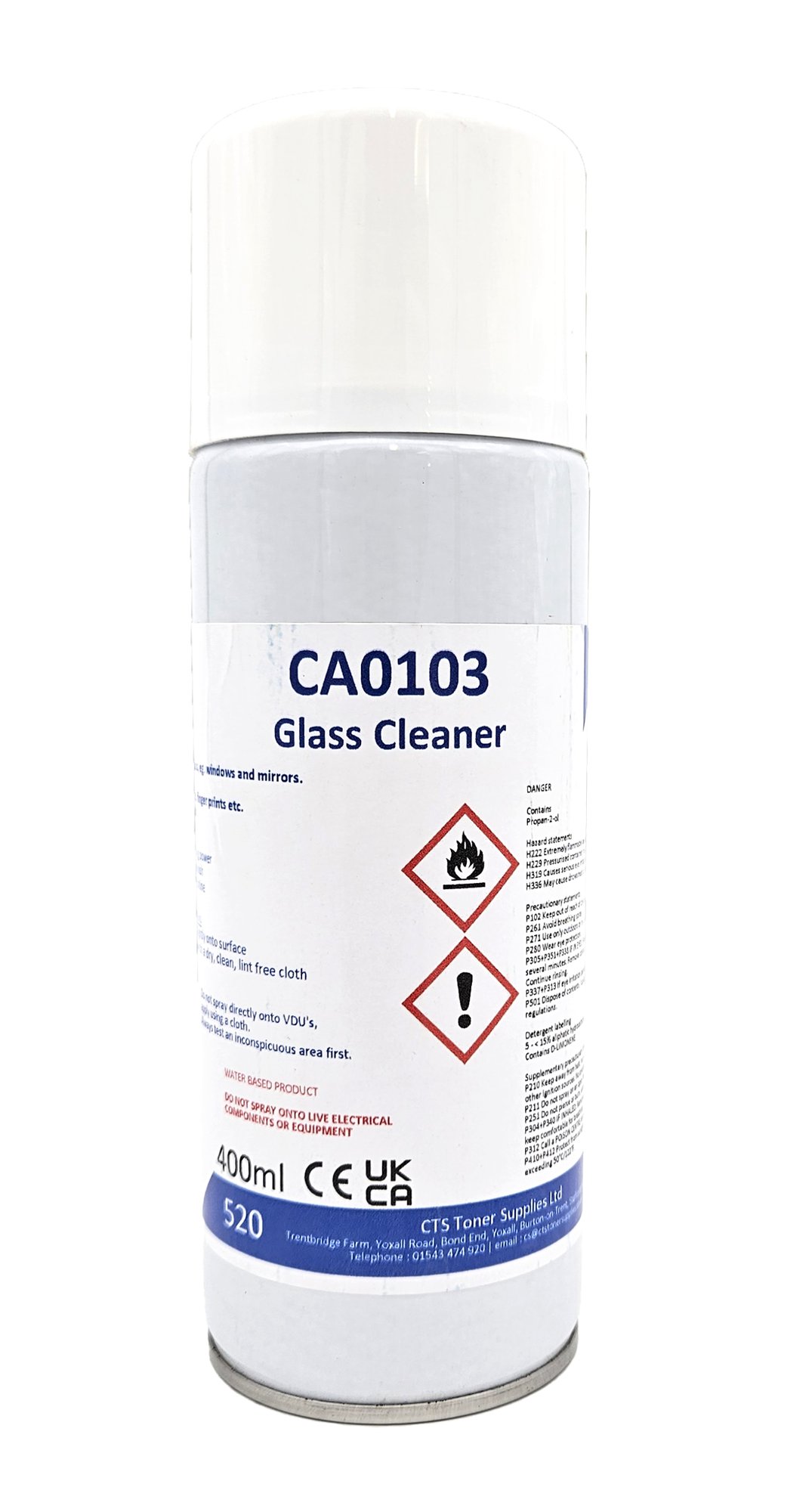 GLASS AND MIRROR CLEANER 400ML AEROSOL