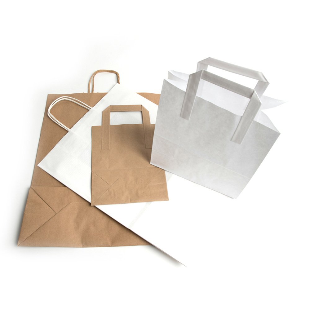 WHITE PAPER CARRIER BAGS 450X170X480MM