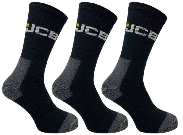 3 PACK WORK SOCKS BLACK 6-11