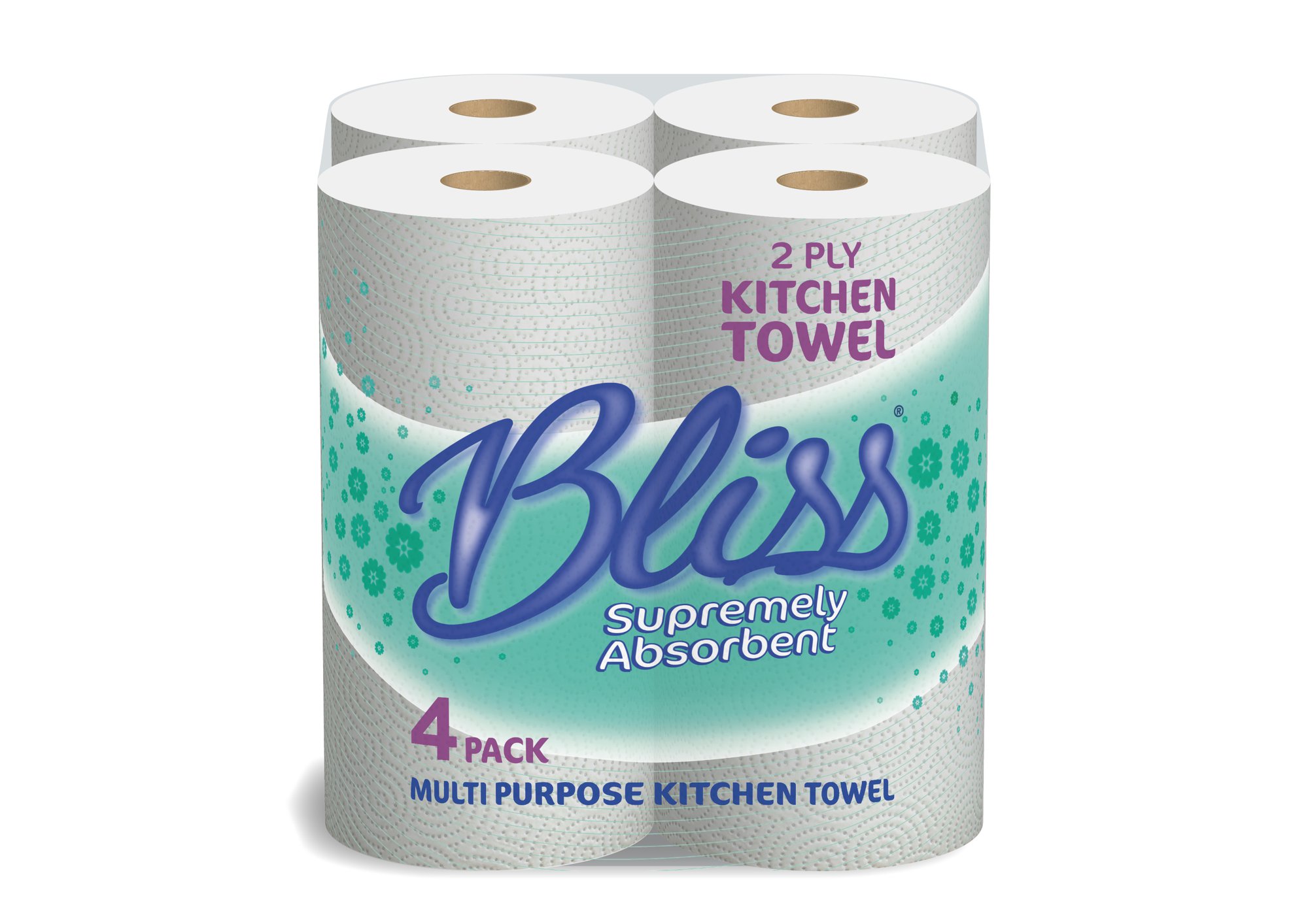 2 PLY WHITE KITCHEN TOWEL - 6 X 4 PACK