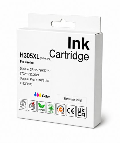 Remanufactured+HP+3YM63AE+Hi+Cap+Tri+Colour+Ink+Cartridge+305XL+-+Can+use+in+%26quot%3Be%26quot%3B+suffix+printers