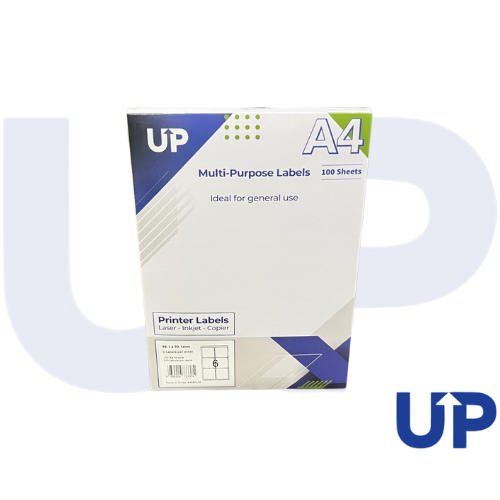 Alpa-Cartridge+A4+Multipurpose+Labels+6+Per+Sheet+99.1+x+93.1mm+%28White%29+Pk+of+100