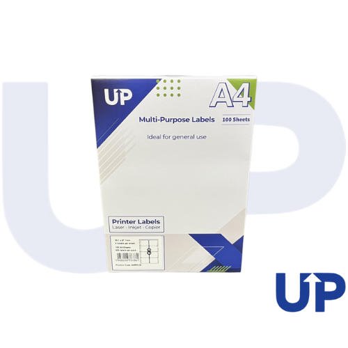 Alpa-Cartridge+A4+Multipurpose+Labels+8+Per+Sheet+99.1+x+67.7mm+%28White%29+Pk+of+100