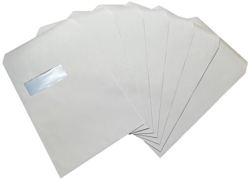 C4+Envelopes+Window+Self+Seal+90gsm+White+%28Pack+of+250%29