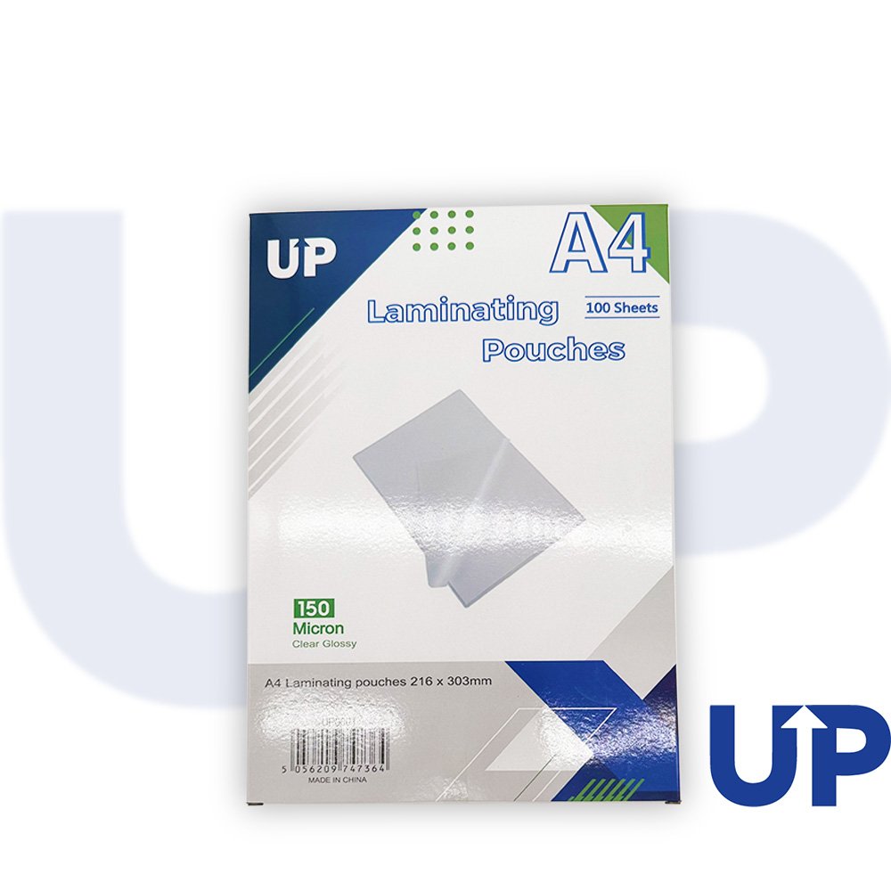 UP LAMINATING POUCH A4 150 MICRON (100)