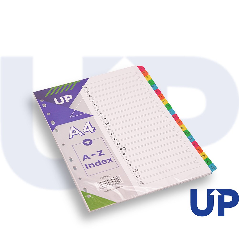 UP INDEX WHITE MULTICOLOUR TABS A-Z