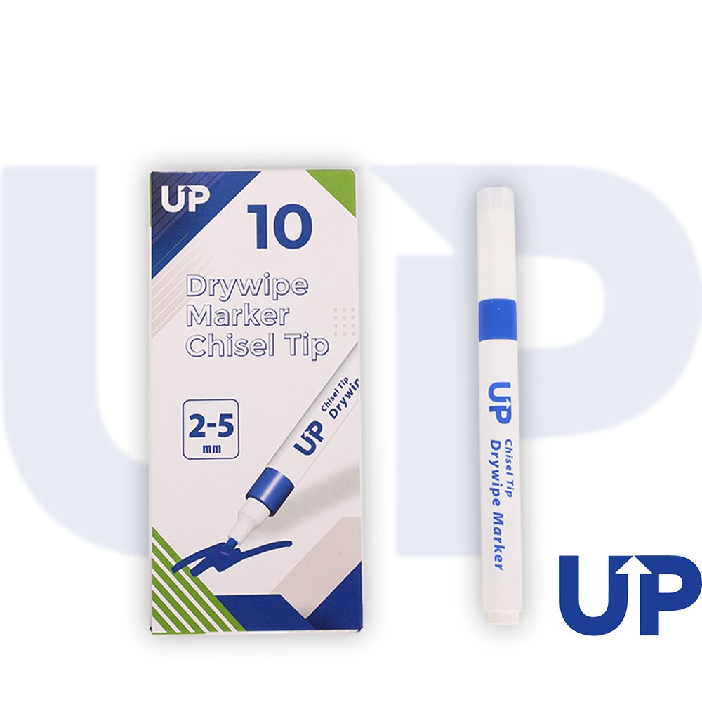 UP DRYWIPE CHISEL TIP MARKER BLUE (10)