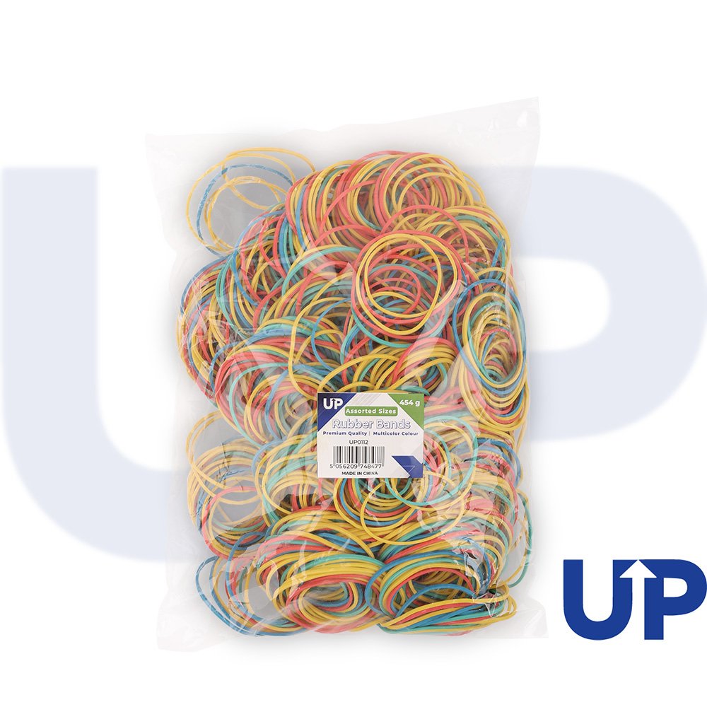 UP RUBBER BANDS ASSORTED SIZES - 454G