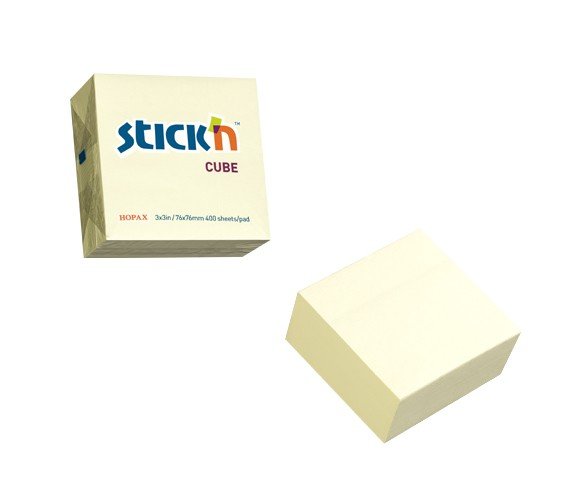 UP REPOSITIONABLE NOTES CUBE PASTEL YELL