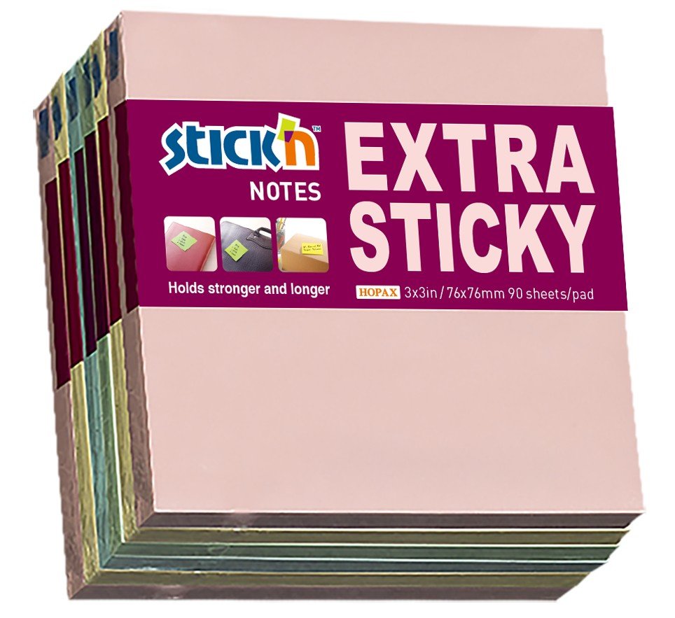 UP REPOSITIONABLE NOTES 76X76MM PASTEL A