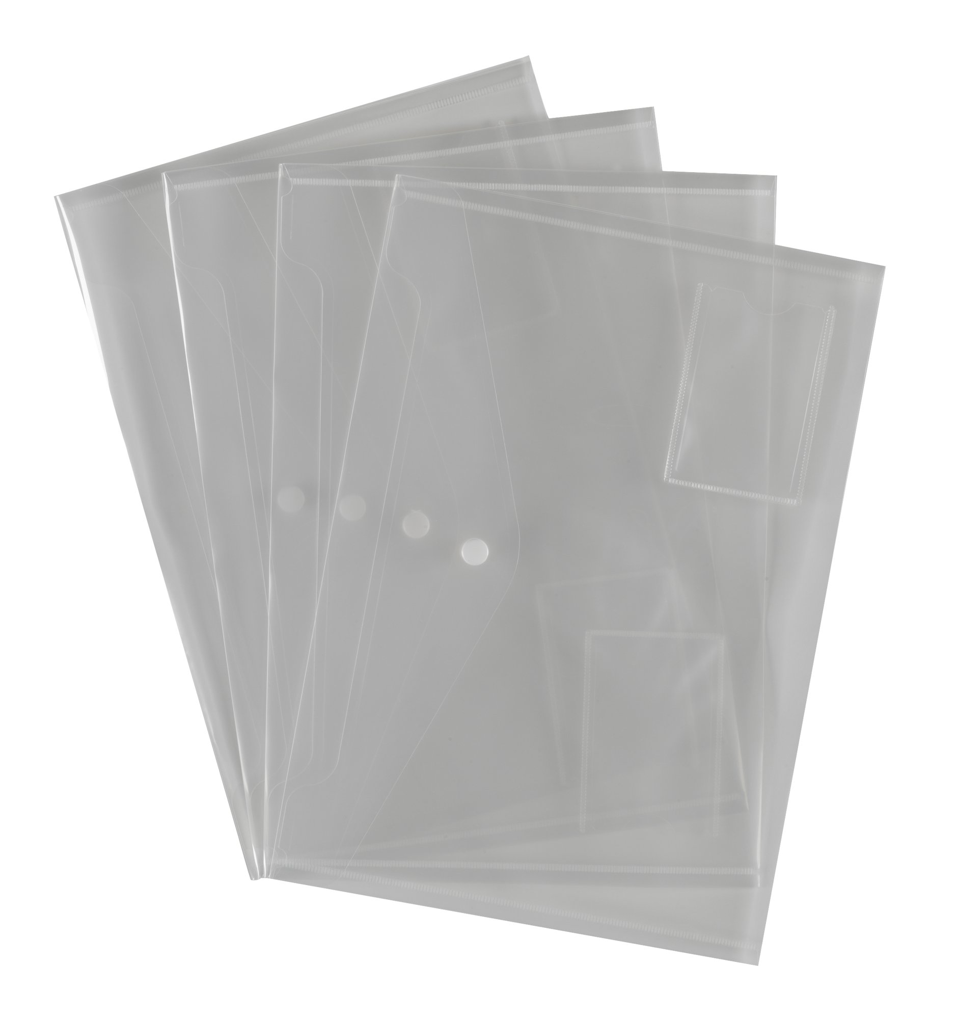 UP A4 PLUS TRANSPARENT POPPER WALLETS (5