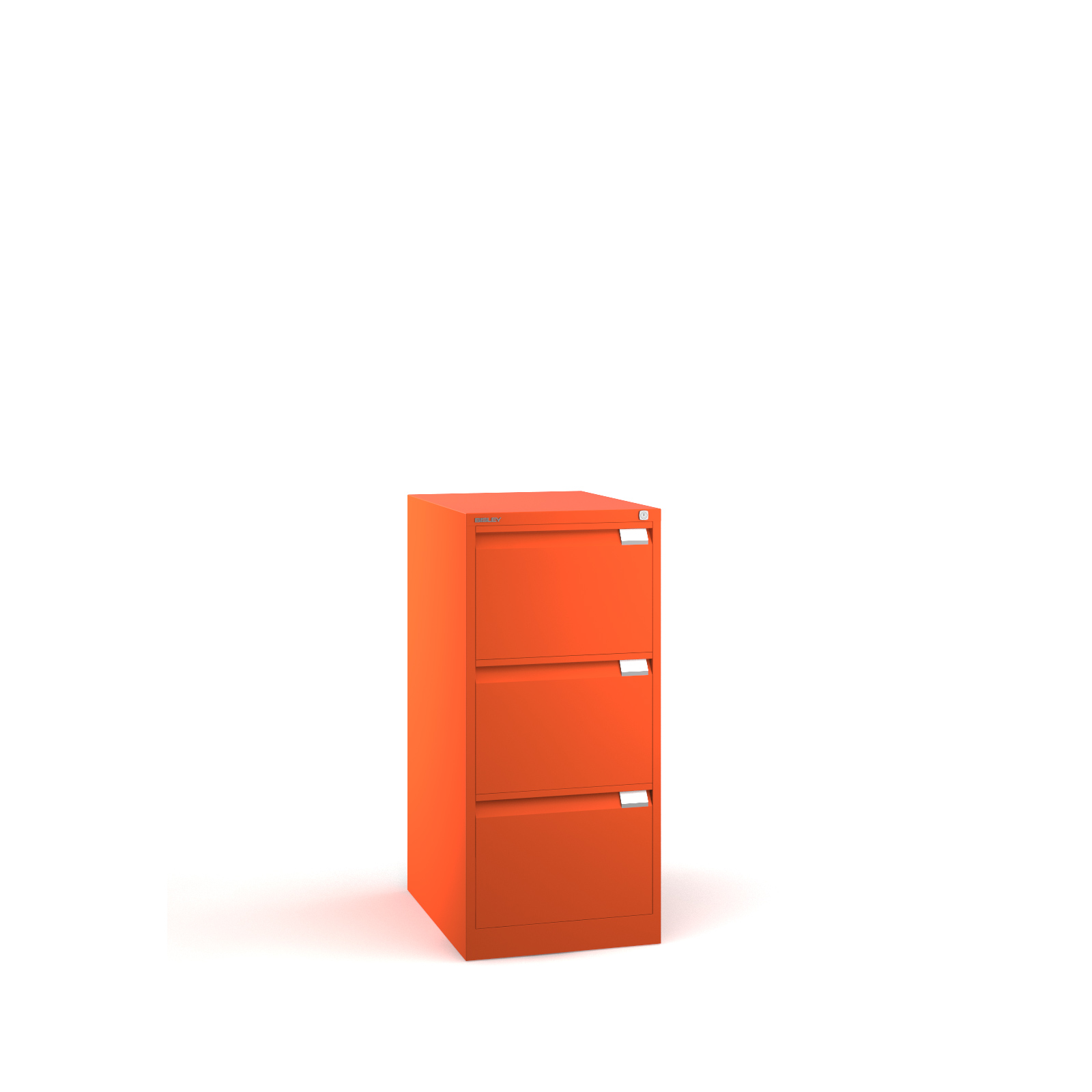 Bisley 3 Drawer Bs Filing Cabinet 1016mm Orange Office Bridge